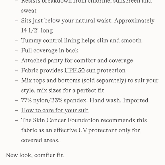 Land's End ~ Tummy Control Swim Skirt ~ Turquoise Floral - Still in store ~ 18W - Picture 3 of 3